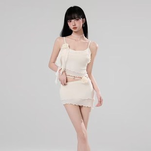兩件套泳裝 2025新款 女士分體泳衣高級(jí)感純欲性感海邊度假吊帶裙式