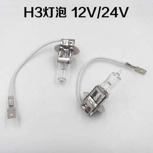 霧燈燈泡 機床工作燈 H3燈泡 24V 鹵鎢燈 叉車汽車貨車客l車12V