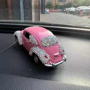 汽車擺件創意鑲鉆老n爺車擺件中控臺個性 內飾帶鉆老爺車合金車模