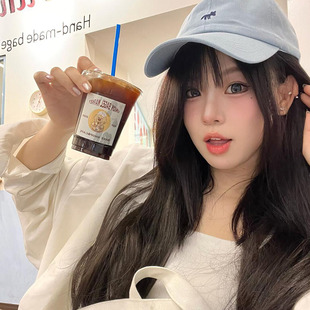 小狐貍刺繡藍色棒球帽女款 高級感大頭圍顯臉小百搭鴨舌帽 2025新款