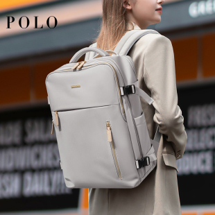 Polo雙肩包女大容量出差短途旅行包電腦包17.3寸時尚 背包上課書包