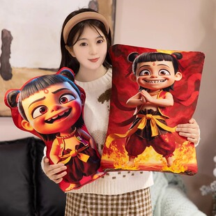 2025新款 哪咤毛絨布娃娃公仔抱枕大號(hào)女孩可愛卡通睡覺抱玩偶靠枕