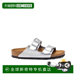 香港直郵Birkenstock 1012283棕色銀色 徽標(biāo)涼鞋