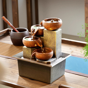 辦公室桌面流水?dāng)[件循環(huán)水客廳噴泉生財(cái)風(fēng)水輪家居裝 飾品開(kāi)業(yè)喬遷