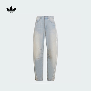 牛仔運動褲 adidas 彎刀褲 夏新款 Originals阿迪達斯三葉草 女裝 經(jīng)典