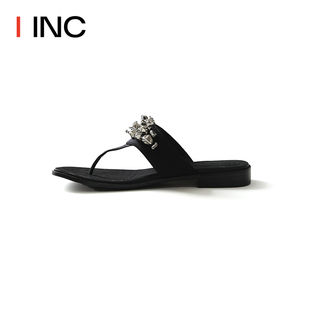 IINC 流蘇釘珠夾腳涼拖女外穿人字拖平底拖鞋 ICEDUST 25SS春夏新款