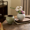 陶美集景德鎮(zhèn)粗陶小號花瓶日式 侘寂復(fù)古陶罐中古水養(yǎng)鮮花器小擺件