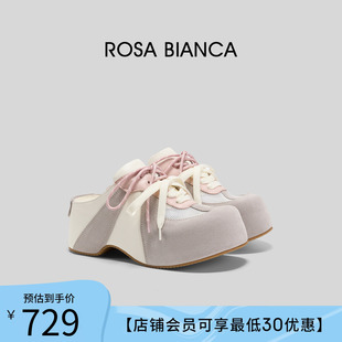 新款 女半拖2025夏季 小眾增高一腳蹬 Bianca厚底小個子勃肯鞋 Rosa