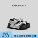 女增高可調節沙灘涼拖鞋 厚底銀色勃肯涼鞋 Bianca2025夏新款 Rosa