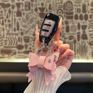 Q7老款 折疊汽車鑰匙包簡約殼扣女 適用奧迪Q3鑰匙套Q2L