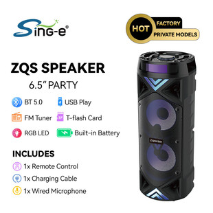 Sing ZQS6201外貿雙6.5寸喇叭藍牙音響大功率低音炮收音機APP