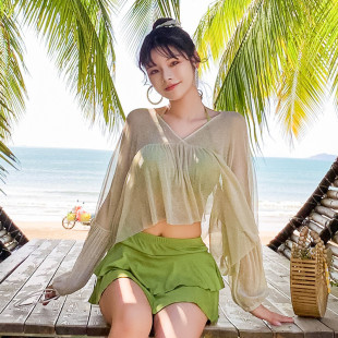 泳衣女款 游泳衣 成人女士分體比基尼三件套性感欲風溫泉度假裙式