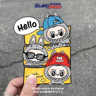 潮流個(gè)性 飾防水車窗邊貼畫 拉布布汽車貼紙卡通創(chuàng)意劃痕遮擋裝