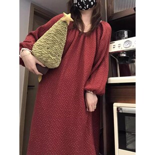 大碼 新款 長(zhǎng)袖 長(zhǎng)X褲 韓版 家居服套裝 復(fù)古花邊波點(diǎn)棉紗睡衣女秋季