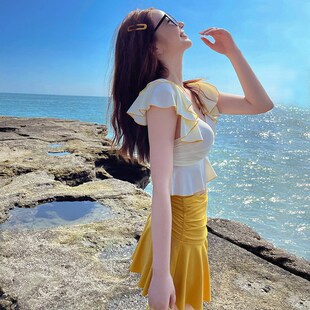 泳衣女分體三件套裙式 溫泉度假泳 性感顯瘦x遮肚聚攏鋼托2024新款
