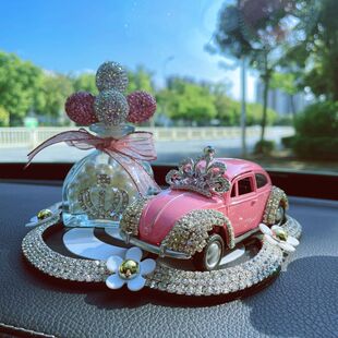 車載香薰持久輕奢鑲鉆汽車擺件創意裝 網紅精致女神香水 飾禮品個性
