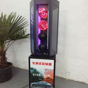 六面旋轉汽車太陽膜改色膜紫外線測試隔熱膜體驗展柜