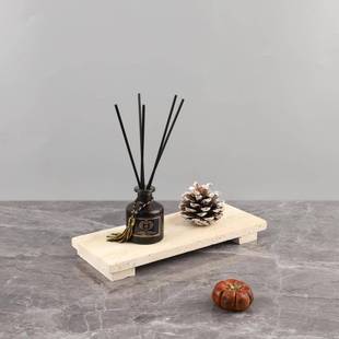 輕奢侘寂風天然黃洞石長方形香薰裝 飾品 飾托盤客廳臥室玄關家居裝