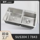 中山304不銹鋼拉絲水槽3加厚廚房洗碗池水槽洗菜盆雙槽水槽單品