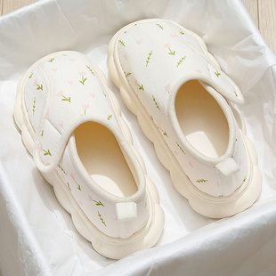孕婦產后室內家居防滑保暖棉拖鞋 薄款 女34月份春秋包跟夏季 月子鞋