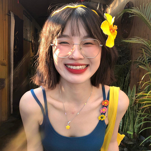 假日多巴胺 度假風黃色花朵發夾女海邊氛圍感頭飾沙灘拍照鴨嘴夾