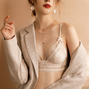 性感小胸純欲文胸無鋼圈大胸顯小胸三角杯套裝 夏季 內衣女薄款 法式