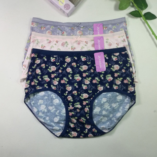 頭 女再生纖維柔軟透氣甜美舒適性感包臀高腰平角褲 正品 蝶安芬內褲