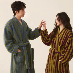 天晨袍女生睡衣家居服浴袍 珊瑚絨加厚加絨保暖冬季 男士 睡袍秋冬款