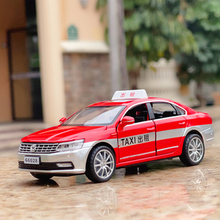 32大眾出租車汽車模型仿真合金帶語音男孩金屬耐摔玩具車禮品