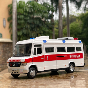 32奔馳威雷汽車模型中央電視臺香港警車仿真合金兒童玩具車禮品