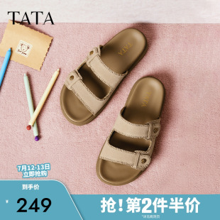 新款 TATA他她復古勃肯拖鞋 2025夏季 外穿厚底休閑涼鞋 CU801BT5 女鞋
