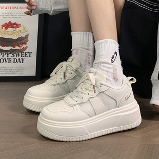 厚底白色板鞋 回力增高透氣小白鞋 2025爆款 薄款 輕便 女網面百搭夏季