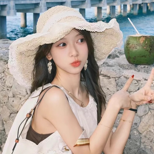 長流蘇貝殼耳環海邊2025新款 耳夾女無耳洞夸張超仙耳飾度假風耳墜