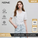 短袖 洋氣小衫 上衣白色襯衣kbne2025夏季 襯衫 新款 蕾絲小香風雪紡衫