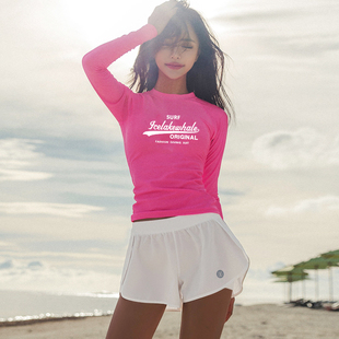 長袖 泳衣潛水服女夏防曬分體保守顯瘦尾波沖浪速干漂流浮潛水母服