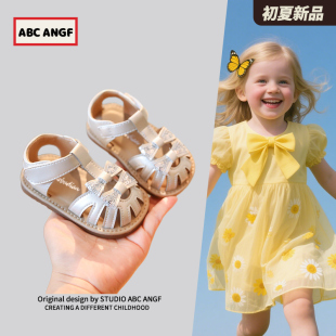 ANGF官方寶寶學步鞋 軟底蝴蝶結涼鞋 女寶公主涼鞋 新款 2025夏季 ABC