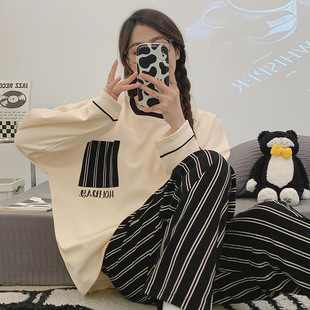 夏款 女士女款 2025年新款 薄款 睡衣女春秋款 減齡家居服套裝 長袖
