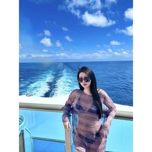 沙灘度假泡溫泉泳裝 泳衣女2025新款 純欲風(fēng)性感吊帶比基尼分體裙式