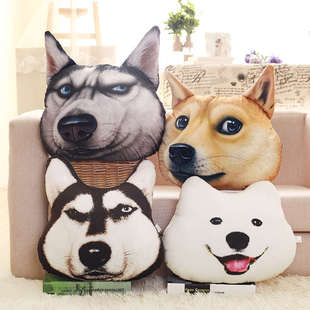 3D神煩狗doge狗哈士奇抱枕被子兩用沙發靠墊辦公室靠枕床頭腰枕