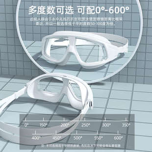 LEACCO近視泳鏡防水防霧高清大框男女左右度數(shù)不同游泳眼鏡可定制