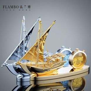 車內(nèi)飾品擺件一h帆風(fēng)順帆船高檔車載香水座創(chuàng)意裝 飾汽車中控臺男