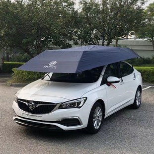 邁牛半自動移動車篷汽車遮陽傘車頂折疊防曬車載隔熱防冰雹停車棚