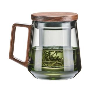 茶杯玻璃杯辦公室綠茶泡茶過濾水杯子個(gè)人專用茶水分離月牙公道杯