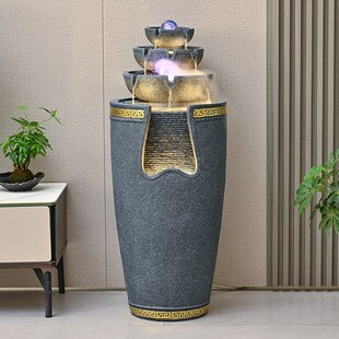 高山流水擺件循環水客廳招財魚缸簡約現代家庭落地噴泉水景風水輪