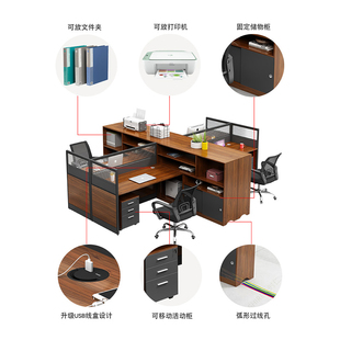 辦公桌子員工辦公室卡座工位財務(wù)職員辦公桌椅組合二人位屏風(fēng)卡位