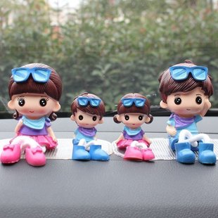 一家四口可愛創(chuàng)意汽車q擺件裝 飾品車內(nèi)車上車載用品內(nèi)飾車飾品擺