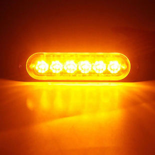 汽車led6燈超薄中網爆閃燈12v24v摩托車皮卡貨車側邊警示燈日行燈