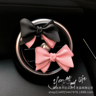 廠家現貨香薰網紅女神款 飾 蝴蝶結汽車香水車內飾品擺件裝