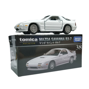 TOMY多美卡合金小汽車模型玩具旗艦版 馬自達薩凡納RX7 黑盒TP38號