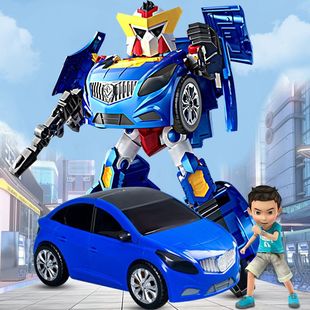 兒童手動變形機器人玩具百變金剛小汽車男孩禮物套裝 玩具咖寶車神